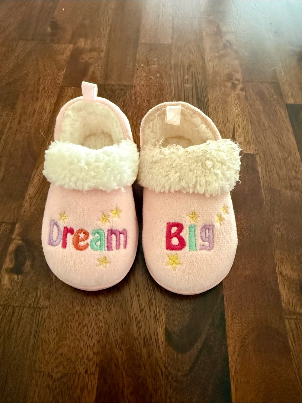 wonder nation Pink Plush 'Dream Big' Slip-On Slippers